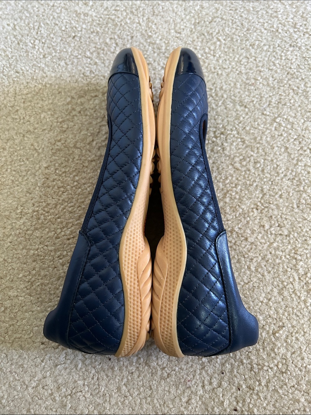 Royal Albartross Navy Quilted Leather Ballet Flats sz 9 - Picture 5 of 9